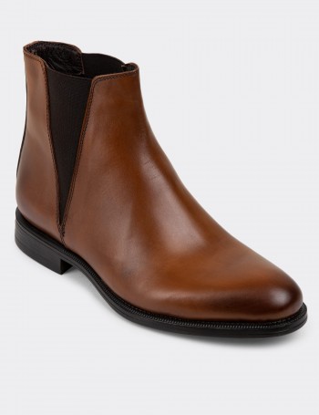 Tan Leather Chelsea Boots - 01689MTBAC02