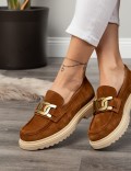 Tan Suede Leather Loafers