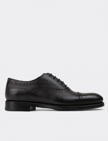 Black Leather Classic Shoes - 01813MSYHC03