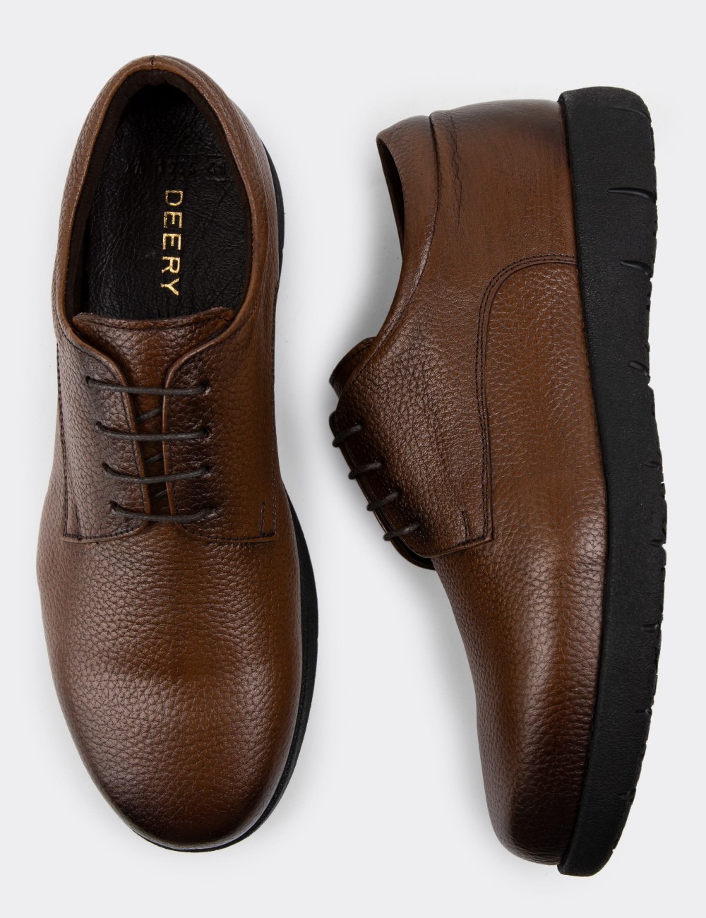 Brown Leather Lace-up Shoes - 01934MKHVC02