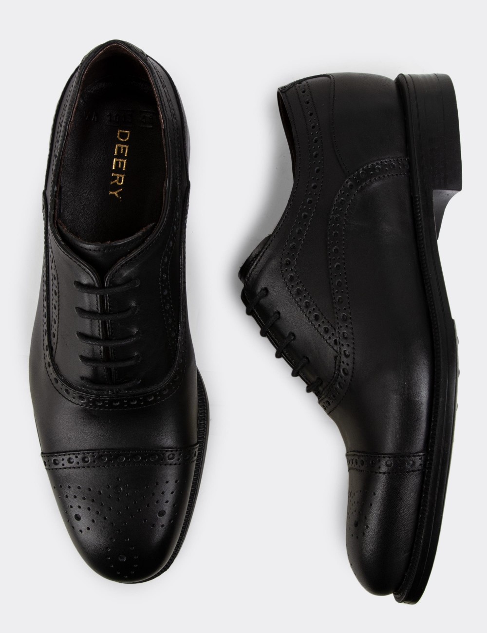 Black Leather Classic Shoes - 01813MSYHC03