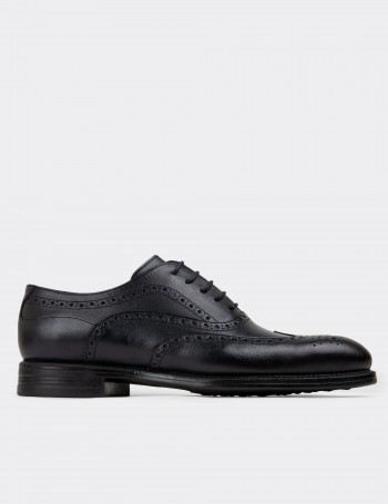 Navy Leather Classic Shoes - 01511MLCVC01