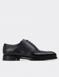 Navy Leather Classic Shoes