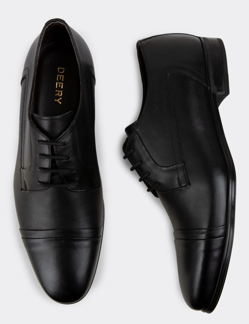 Black Leather Classic Shoes - 01943MSYHC01