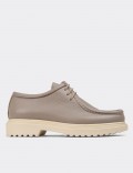 Sandstone Leather Lace-up Shoes