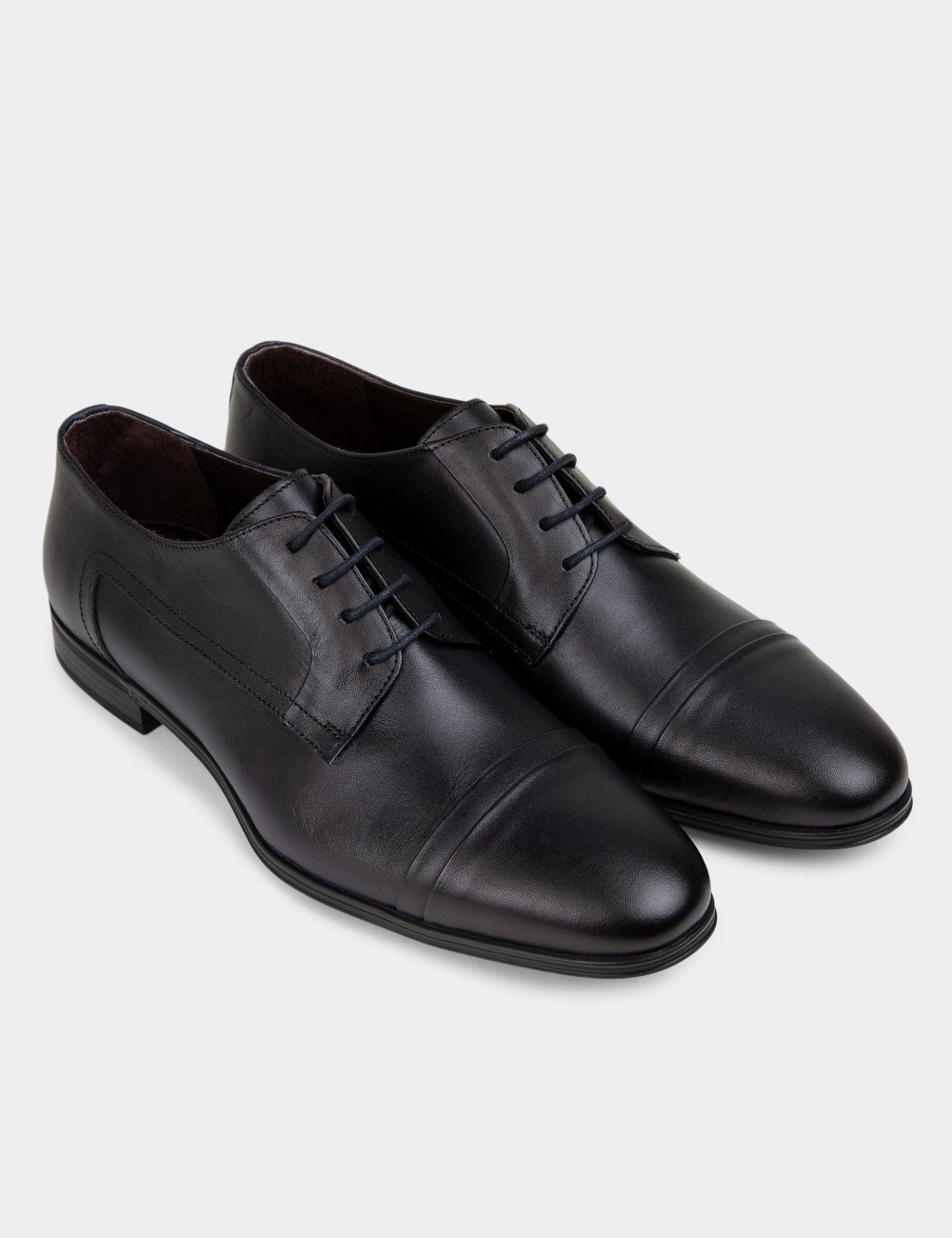 Navy Leather Classic Shoes - 01943MLCVC01