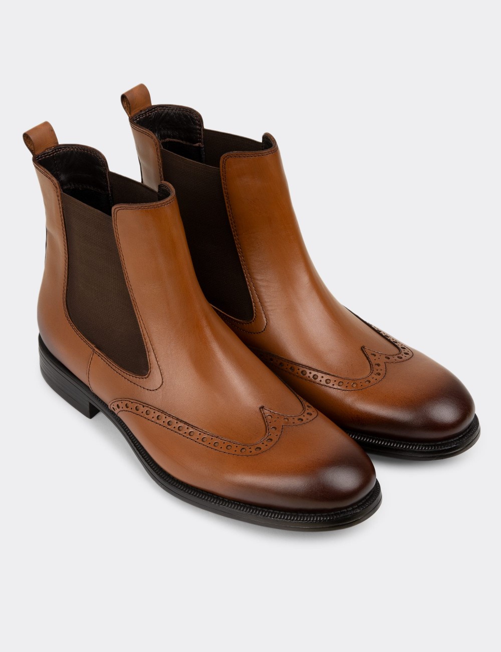 Tan Leather Chelsea Boots - 01920MTBAC01