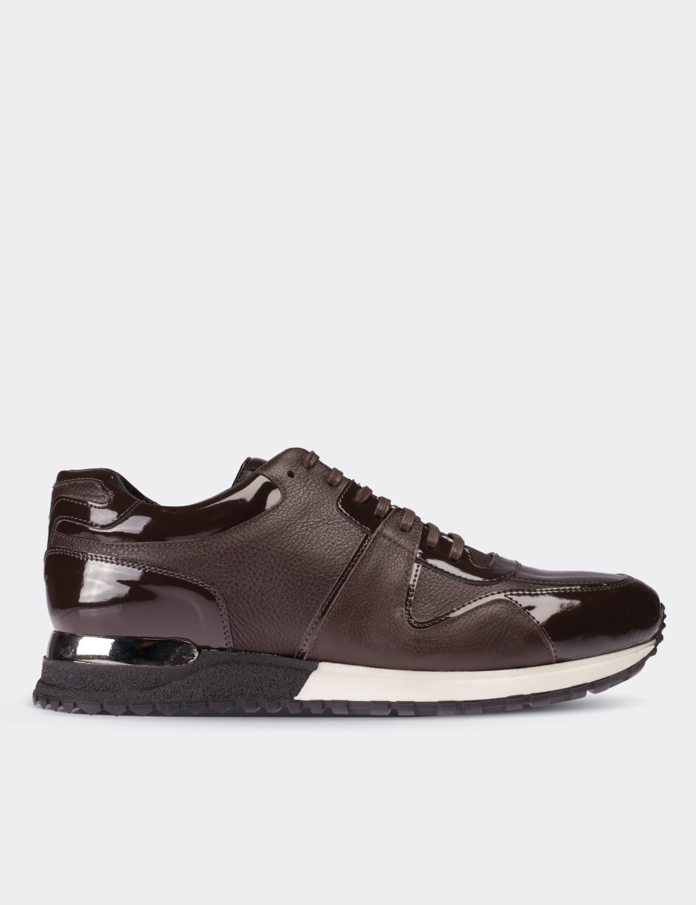 Brown Patent Leather Sneakers - 01522MKHVT01