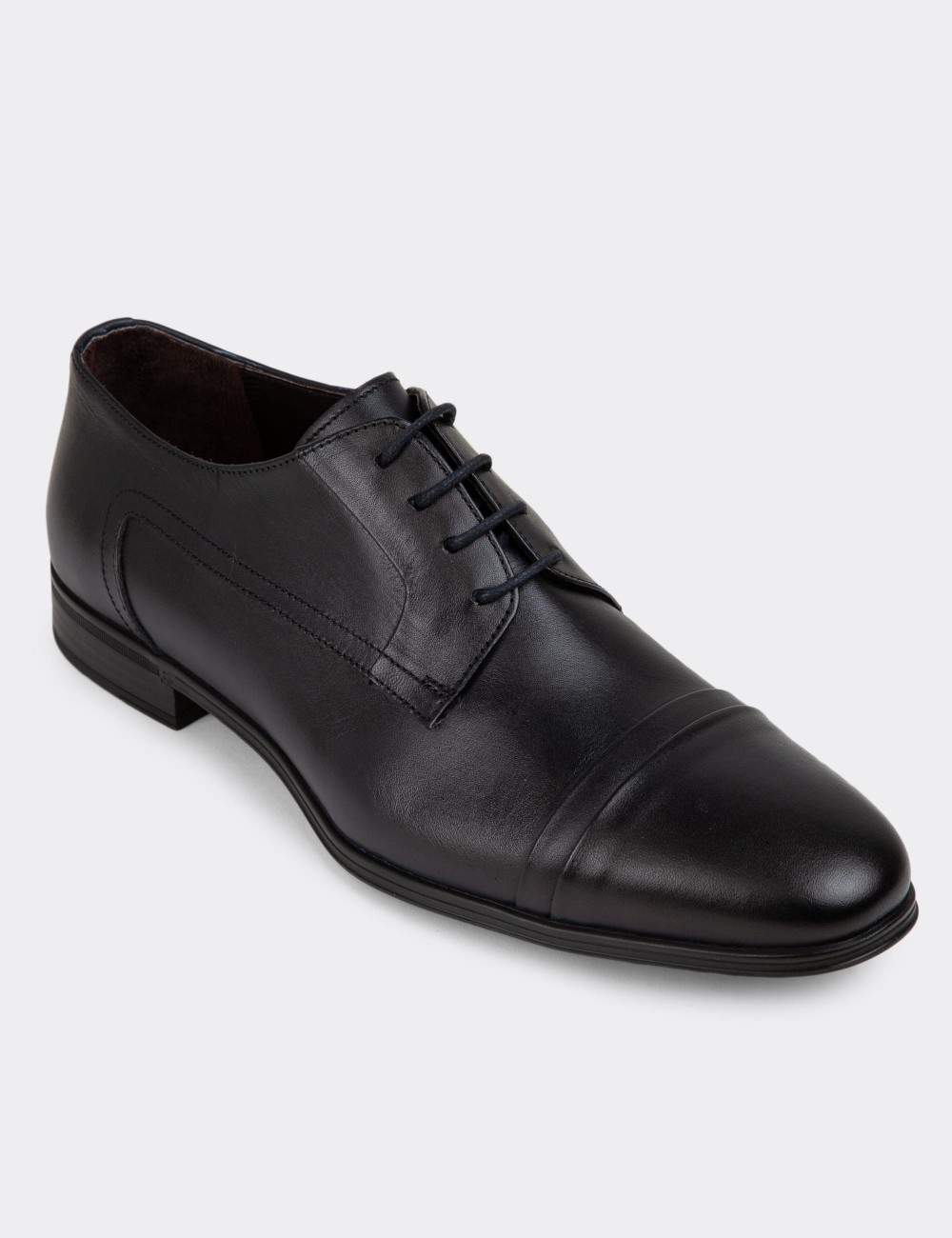 Navy Leather Classic Shoes - 01943MLCVC01