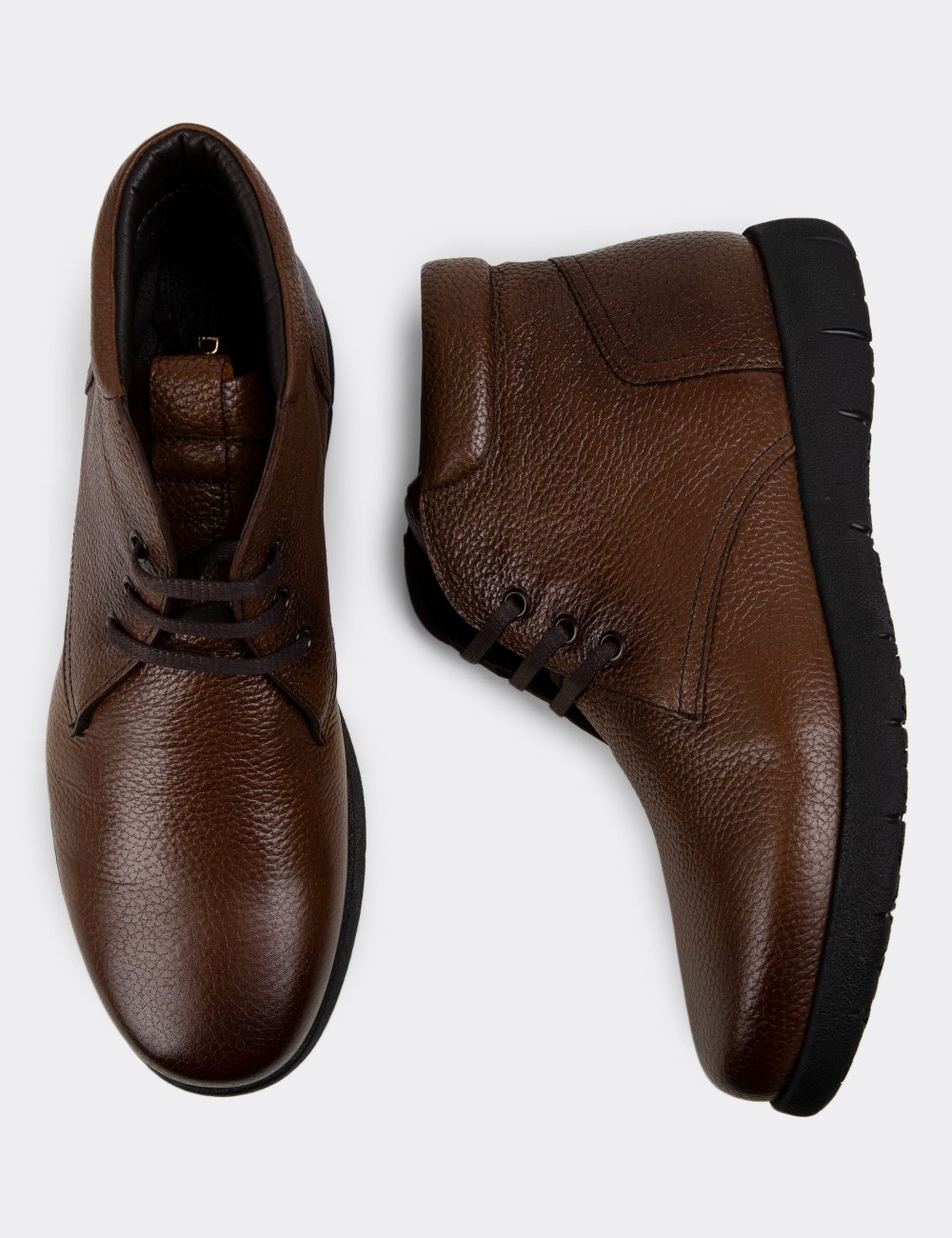 Tan Leather Boots - 01948MTBAC01