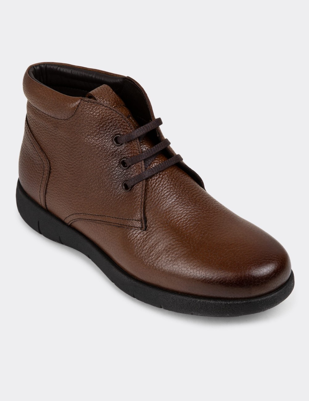 Tan Leather Boots - 01948MTBAC01