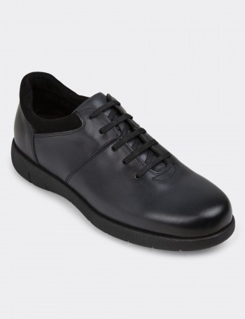 Gray Leather Lace-up Shoes - 01949MGRIC01