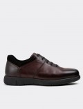Burgundy Leather Lace-up Shoes