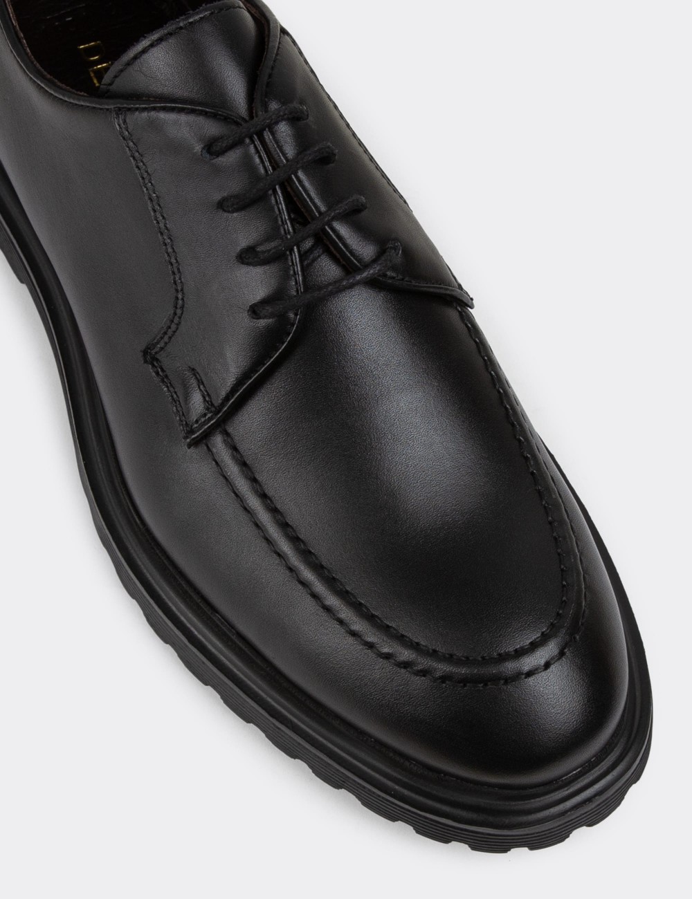 Black Leather Lace-up Shoes - 01931MSYHE03