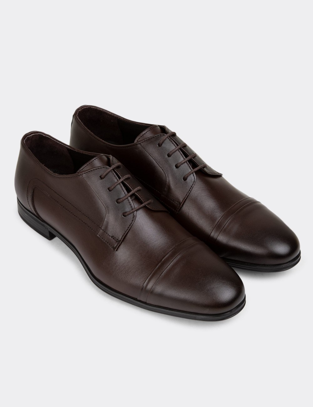 Brown Leather Classic Shoes - 01943MKHVC01