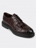 Burgundy Leather Lace-up Shoes