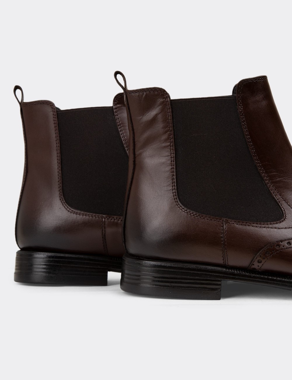 Brown Leather Chelsea Boots - 01920MKHVC01