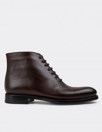 Brown Leather Boots - 01918MKHVC01