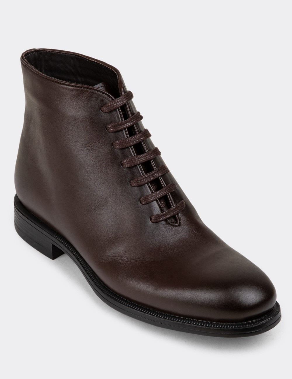 Brown Leather Boots - 01918MKHVC01