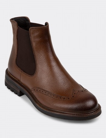 Tan Leather Chelsea Boots - 01622MTBAC06
