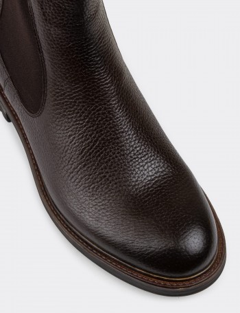 Brown Leather Chelsea Boots - 01620MKHVC32