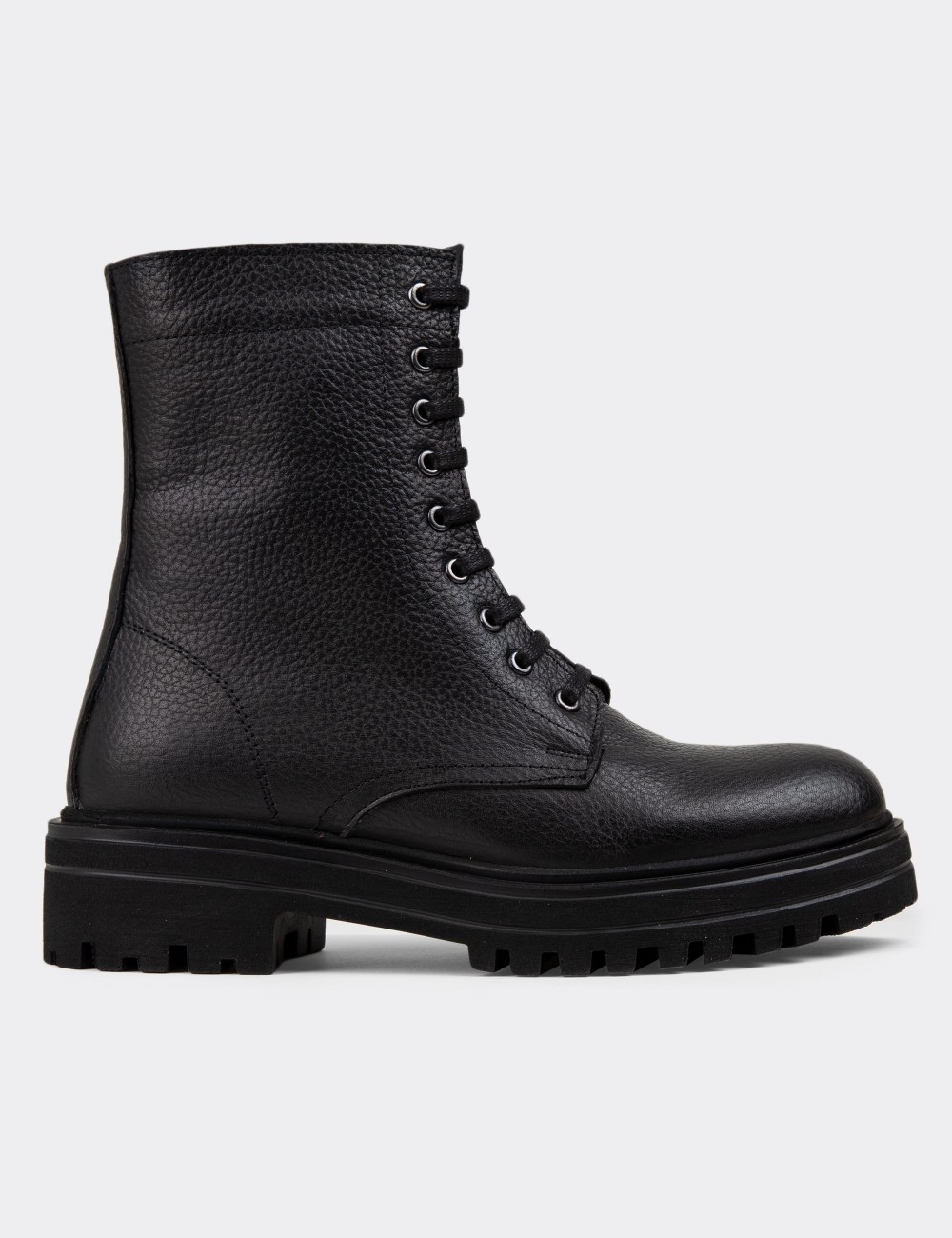 Black Leather Postal Boots - 01814ZSYHE22