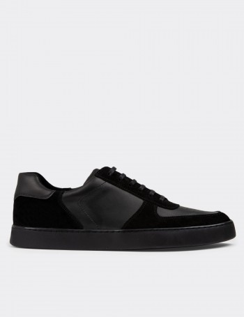 Black Leather Sneakers - 01860MSYHC02