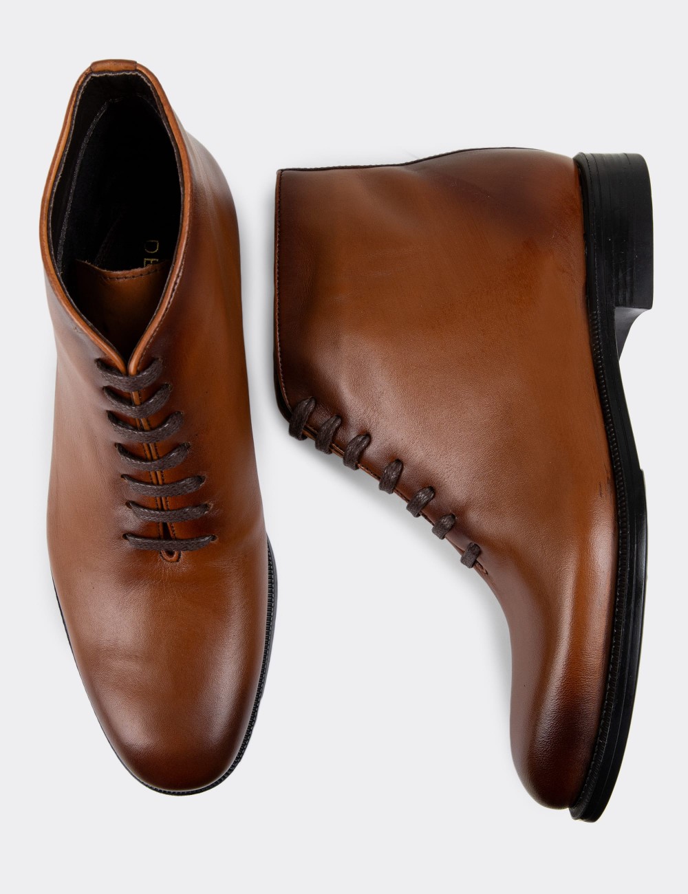 Tan Leather Boots - 01918MTBAC01