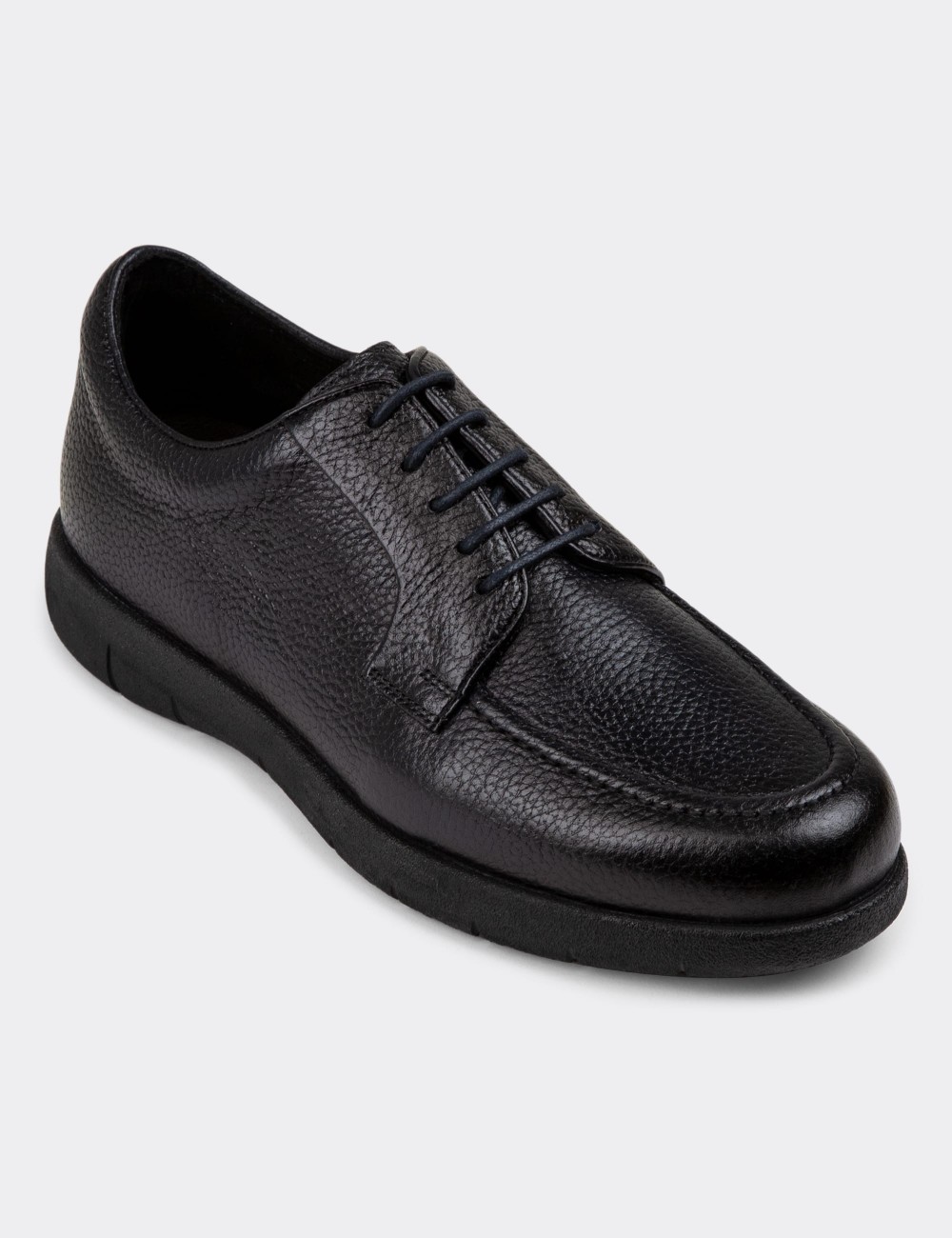Navy Leather Lace-up Shoes - 01930MLCVC01