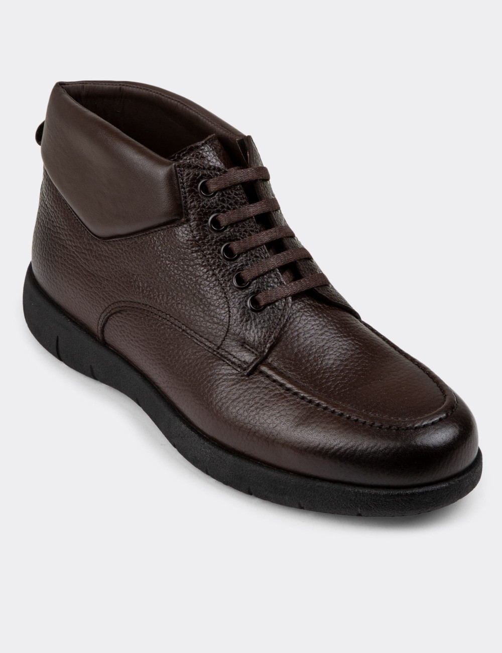 Brown Leather Boots - 01928MKHVC02
