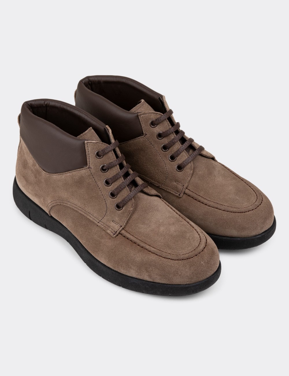 Sandstone Suede Leather Boots - 01928MVZNC01