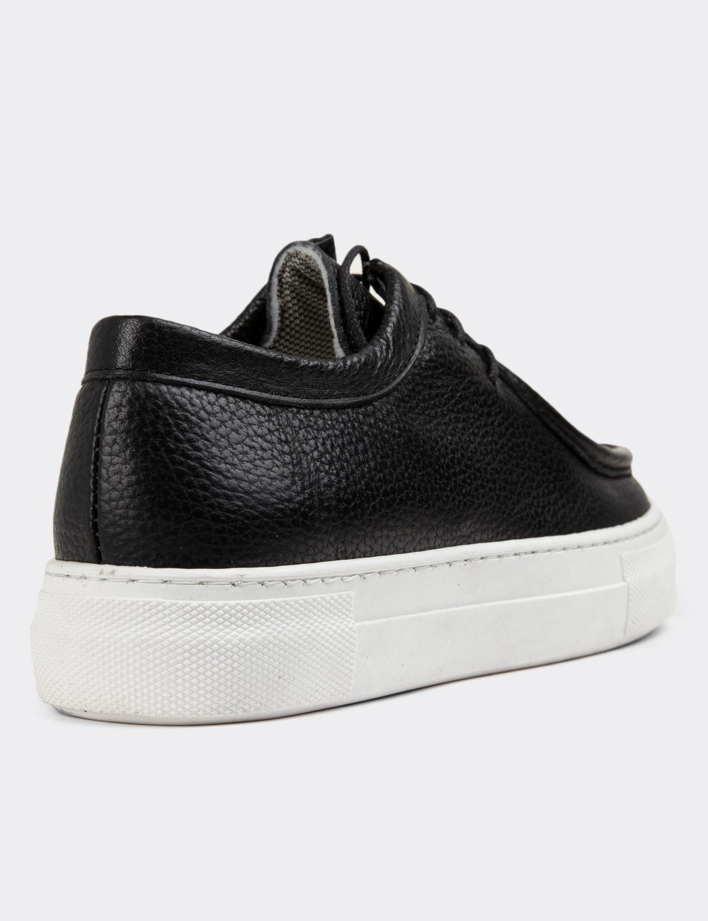 Black Leather Lace-up Shoes - Z1682ZSYHC02