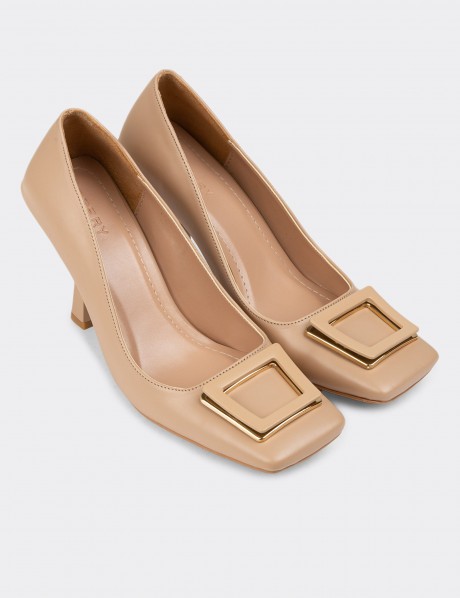 Beige Patent Pump