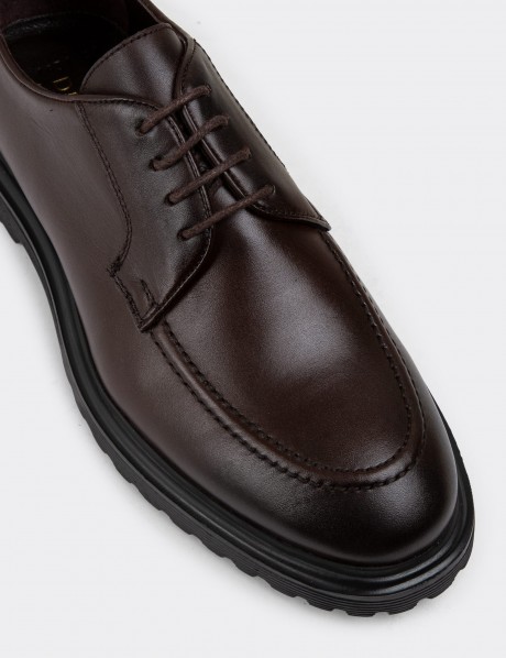Brown Leather Lace-up Shoes