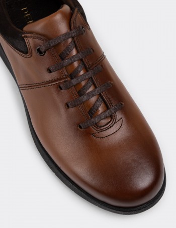 Tan Leather Lace-up Shoes - 01949MTBAC01