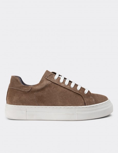 Sandstone Suede Leather Sneakers