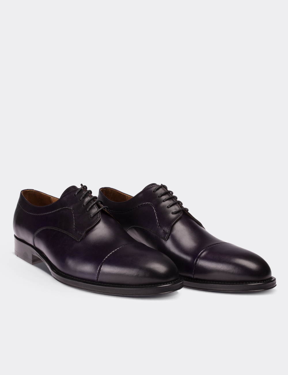 Purple  Leather Classic Shoes - 01605MMORK01