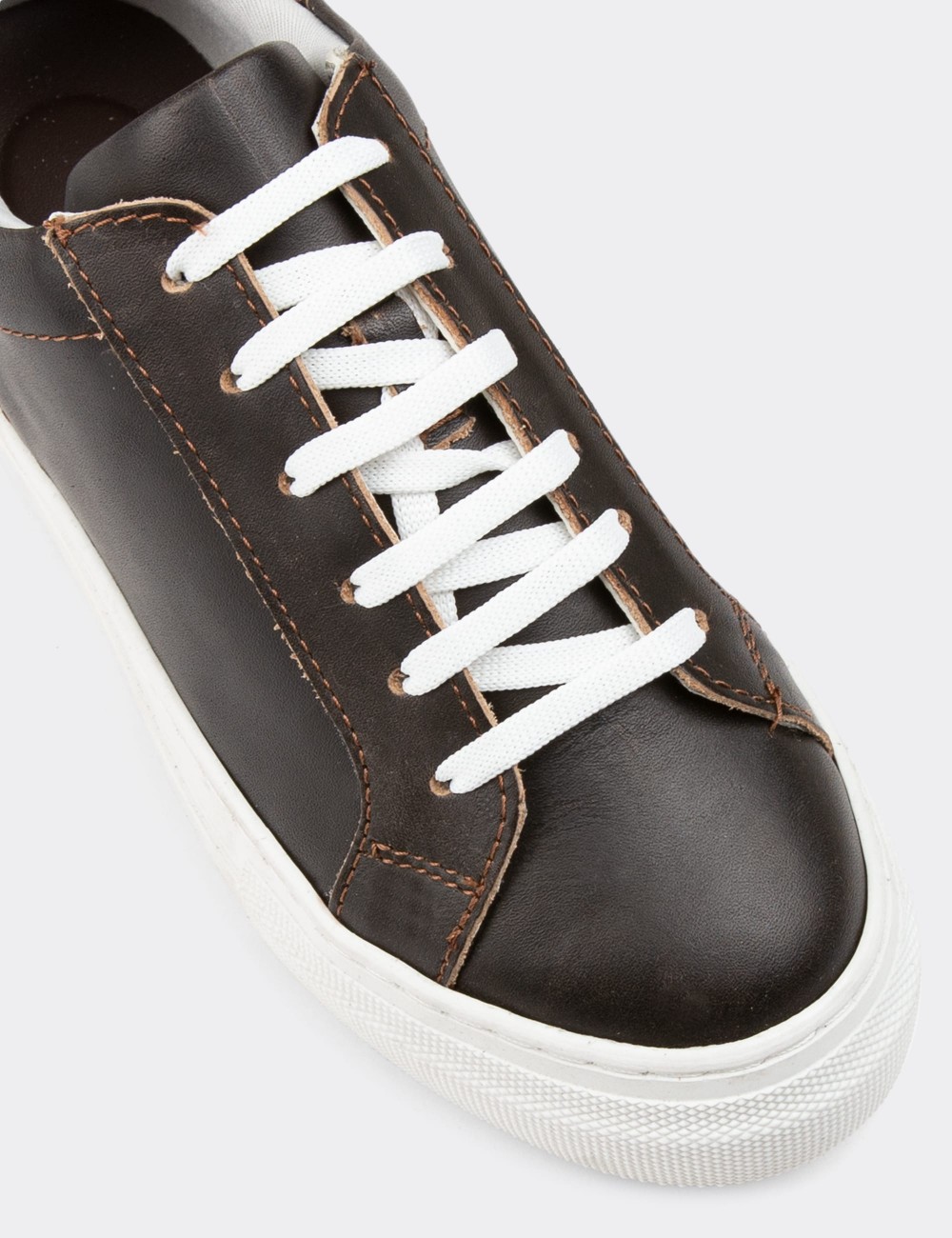 Brown Leather Sneakers - Z1681ZKHVC33