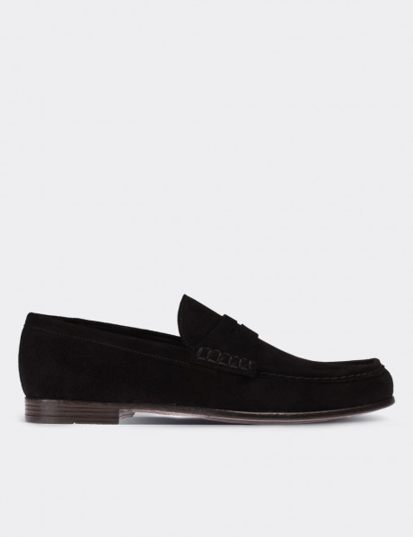 Black  Leather Loafers