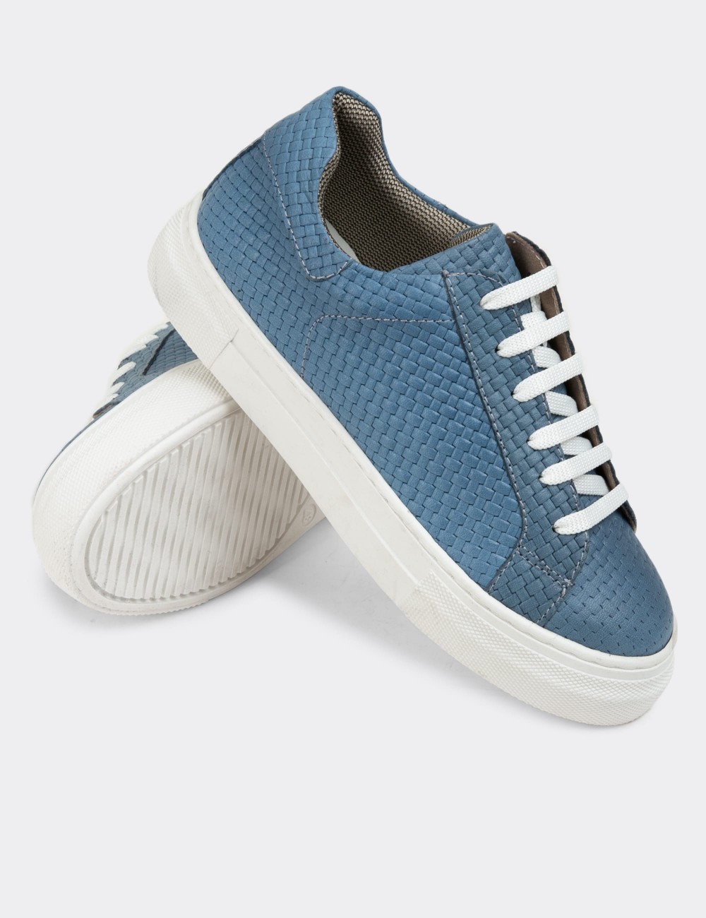 Blue Leather Sneakers - Z1681ZMVIC16