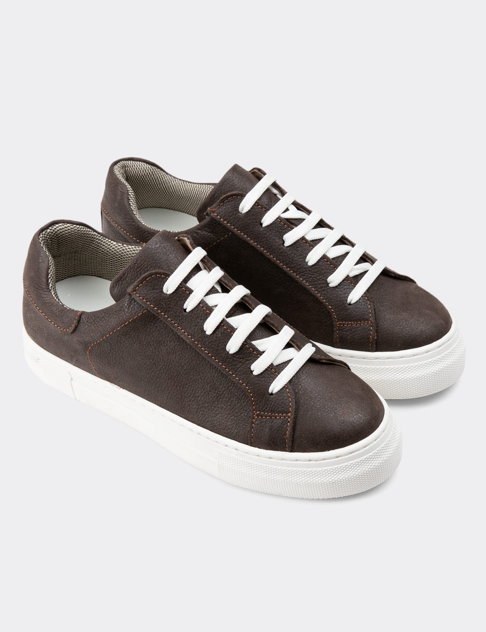 Brown Leather Sneakers - Z1681ZKHVC27