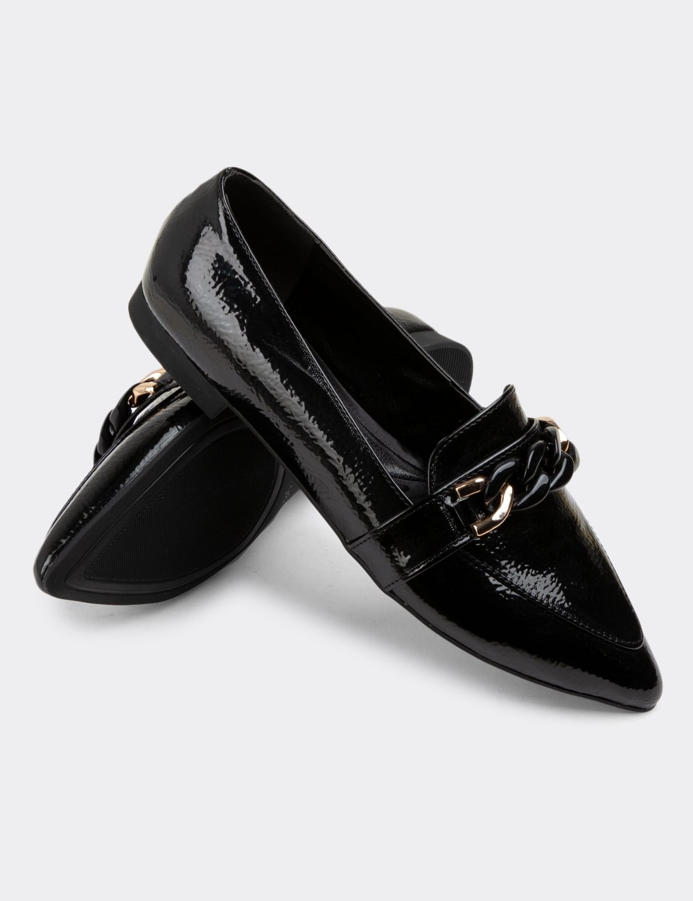 Black Patent Loafers - 38606ZSYHC01