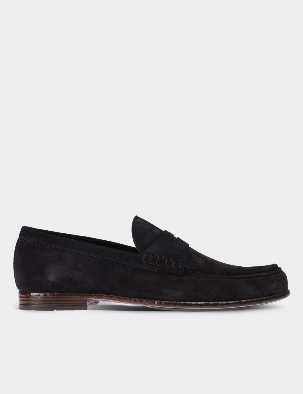 Navy Suede Leather Loafers - Deery