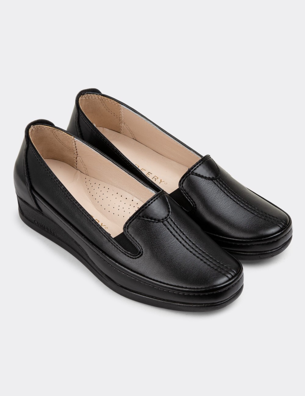 Black Loafers Shoes - K0145ZSYHC01