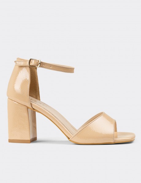 Beige Patent Sandals