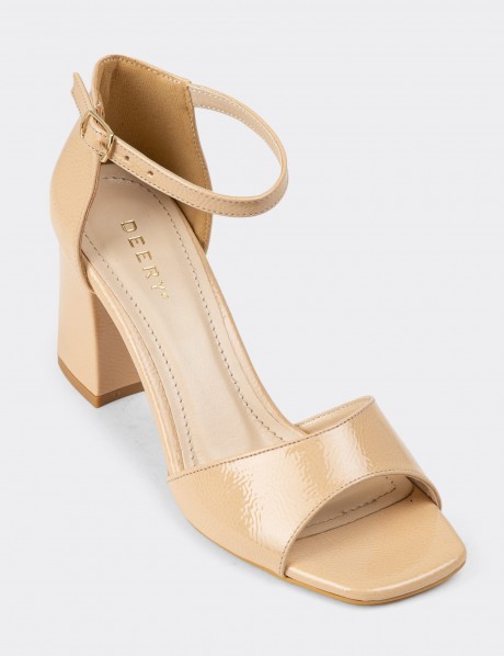 Beige Patent Sandals