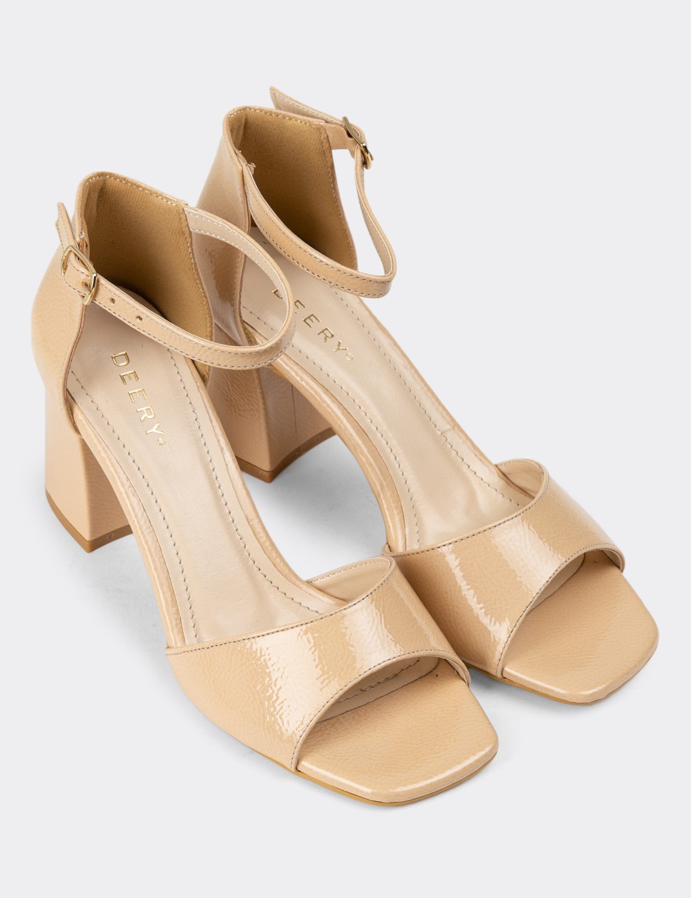 Beige Patent Sandals - K0851ZBEJM02