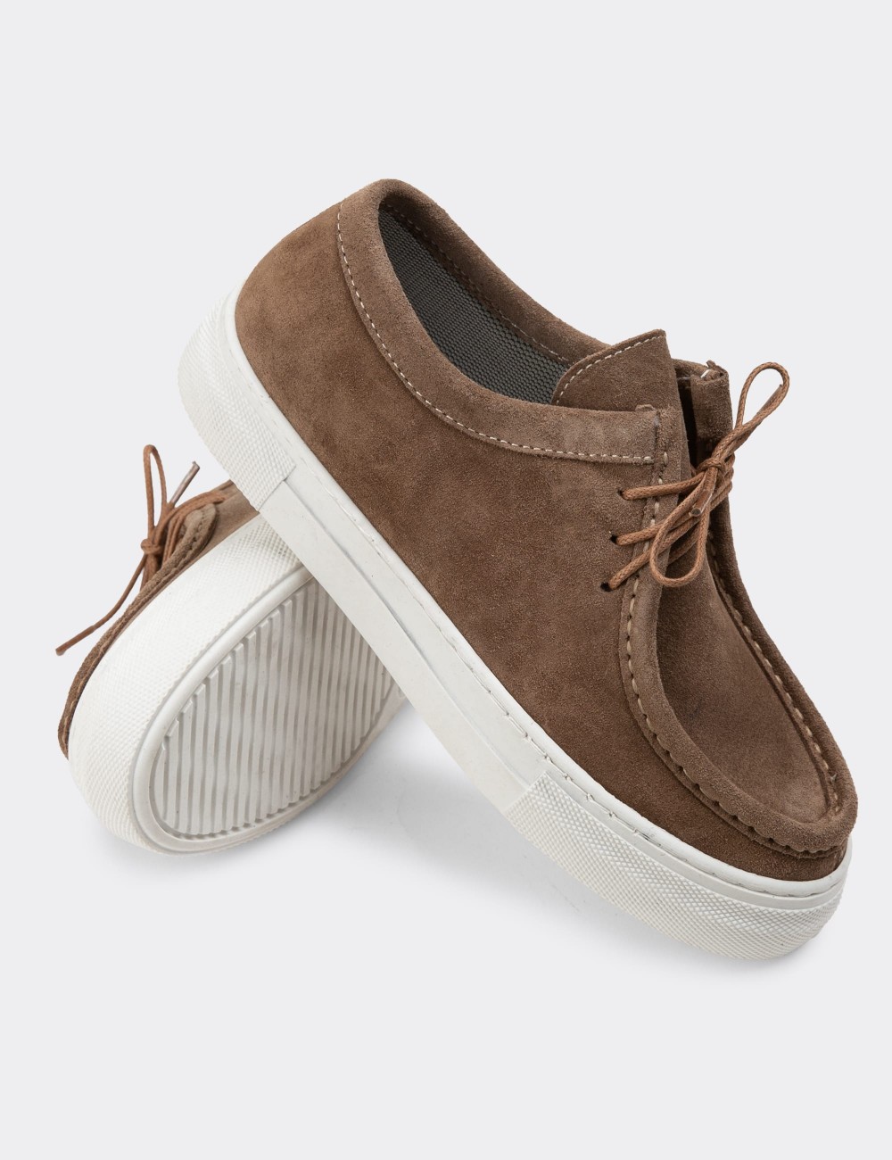Sandstone Suede Leather Sneakers - Z1682ZVZNC01