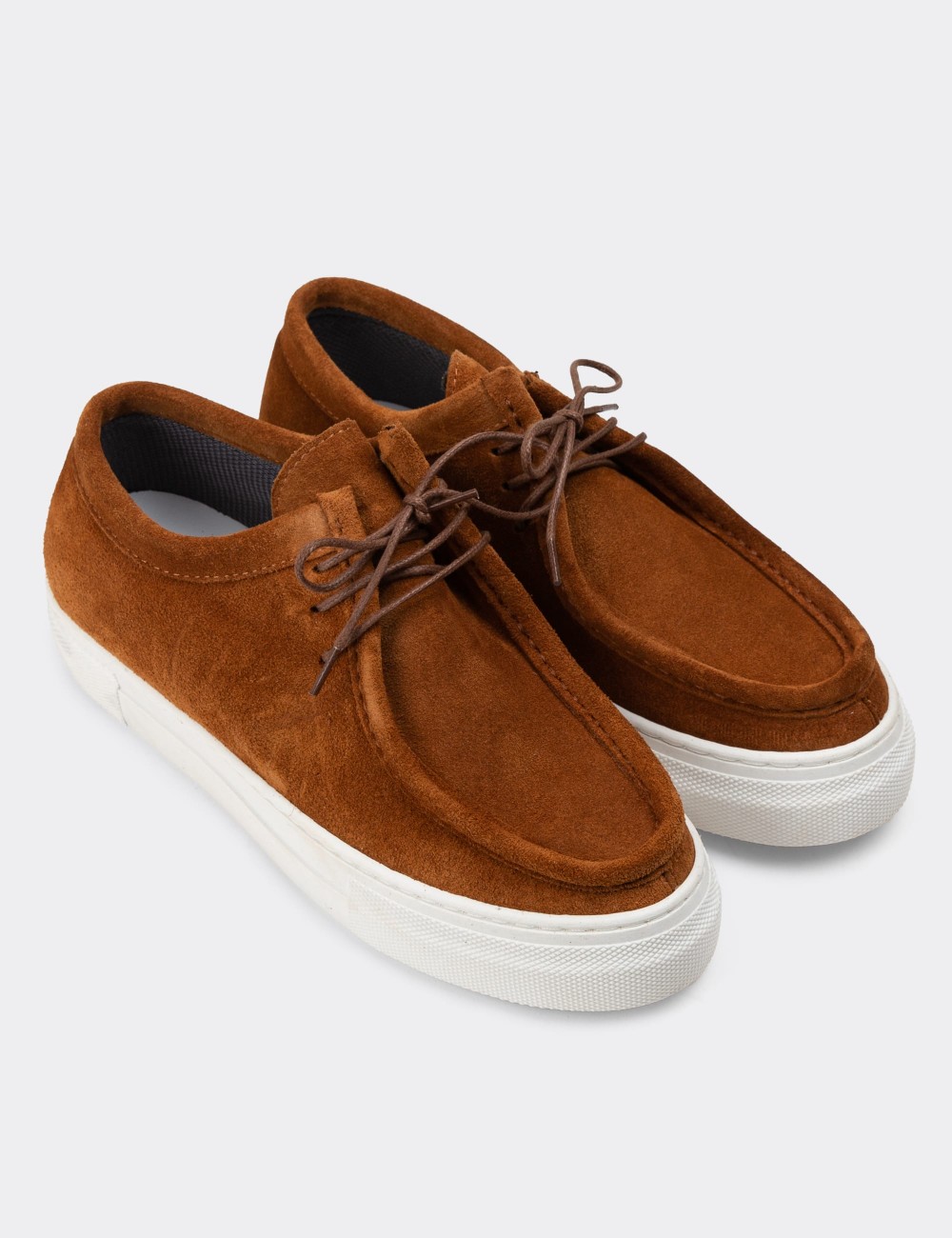 Tan Suede Leather Sneakers - Z1682ZTBAC02