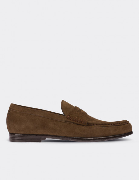 Tan Suede Leather Loafers